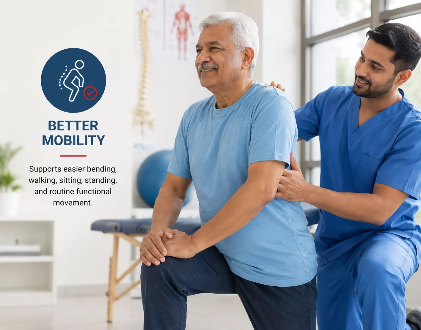 Better spinal mobility support