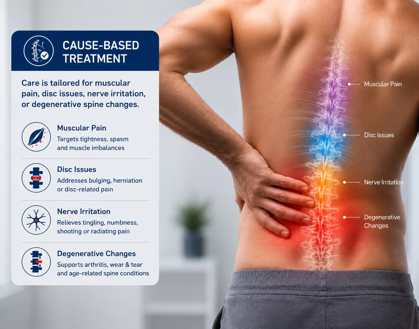 Cause based treatment for back pain