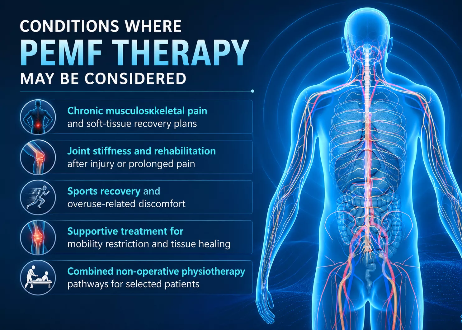 Conditions where PEMF therapy may be considered