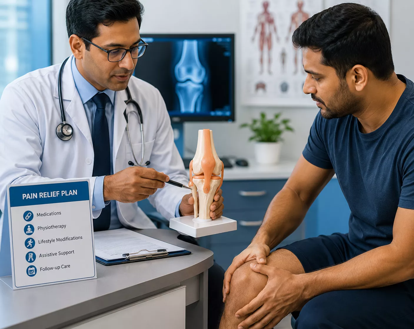 Pain relief planning for joint replacement