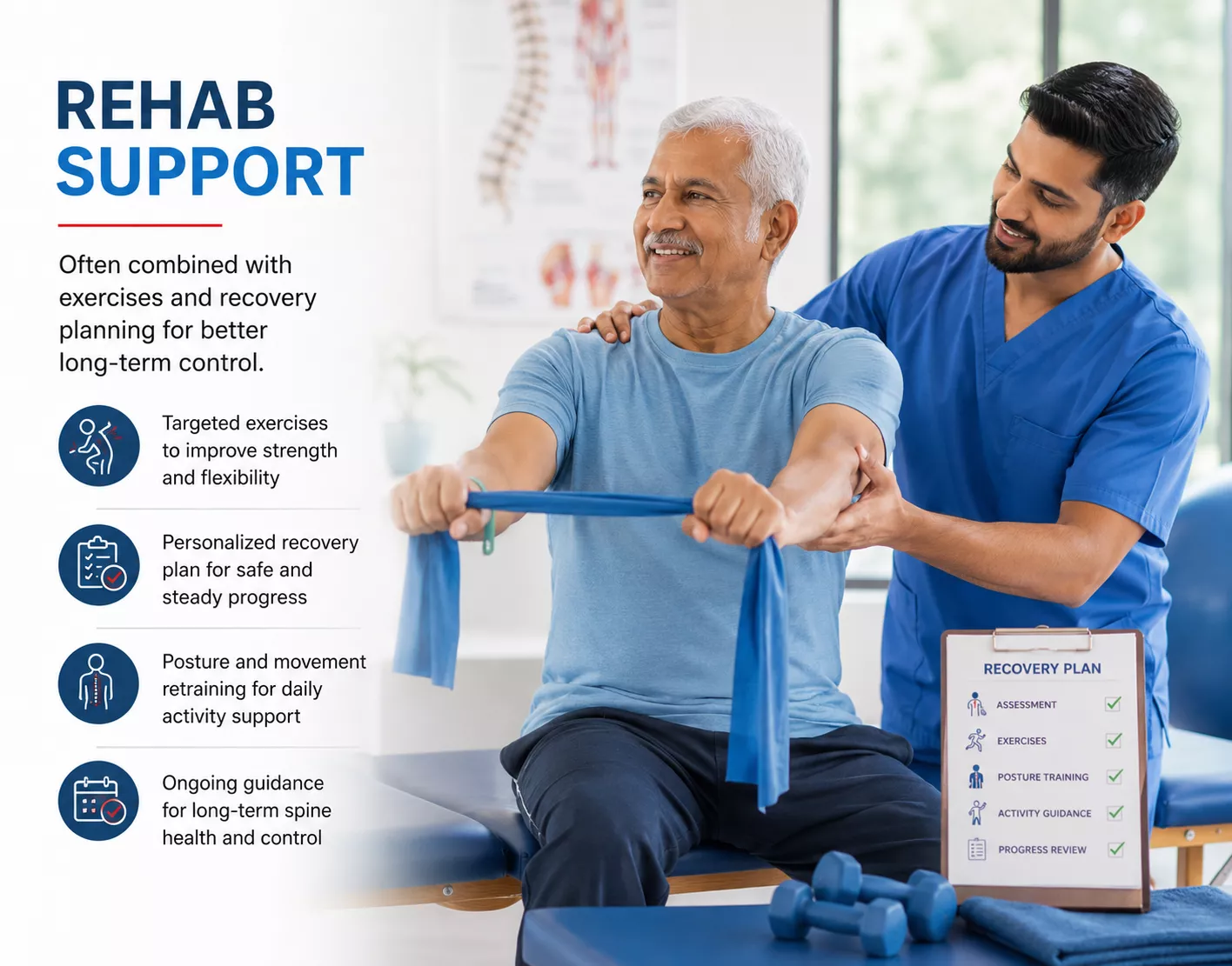 Spinal rehabilitation support